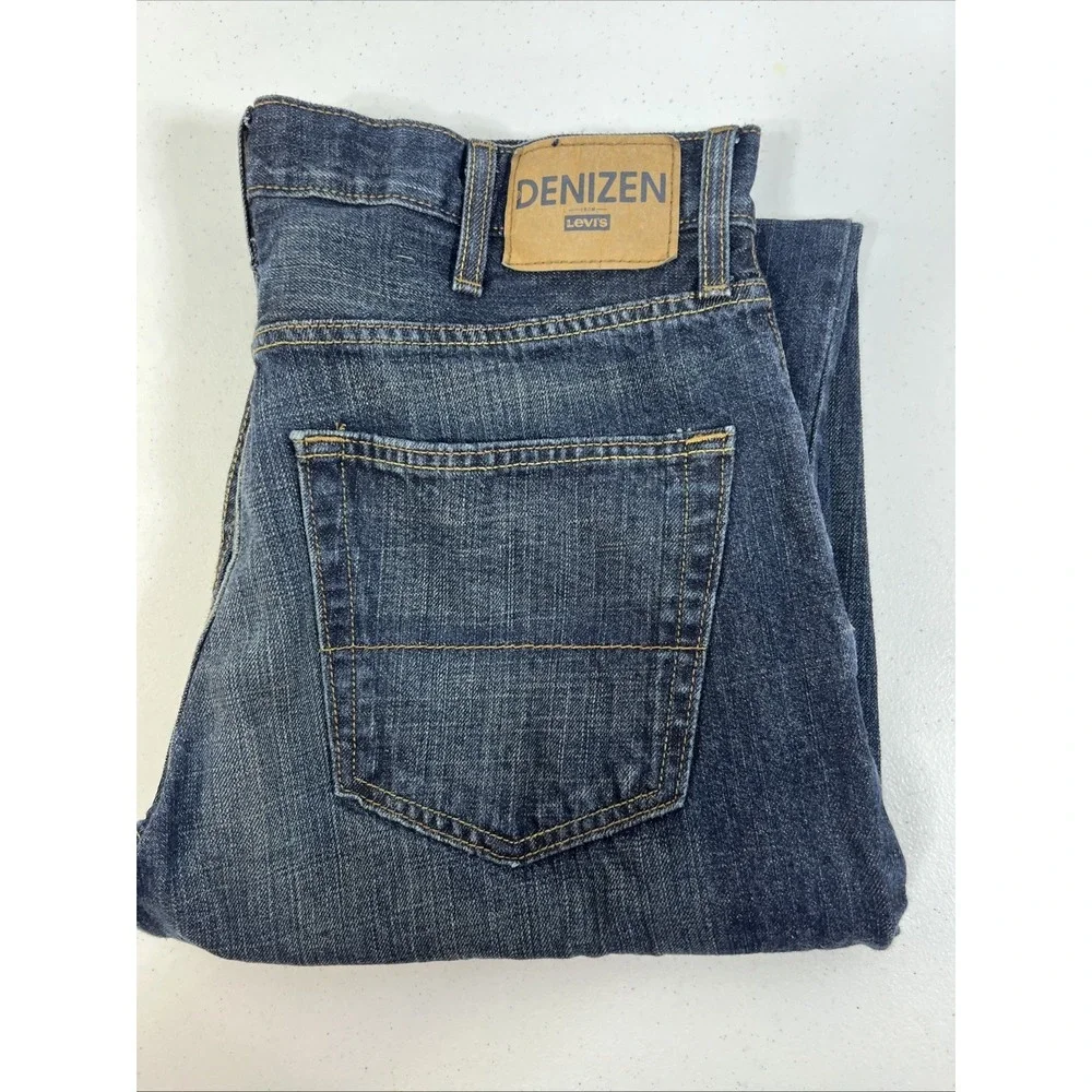 Levi's Denizen 285 Relaxed Fit 100% Cotton Blue Denim Jeans Straight Leg Size 38